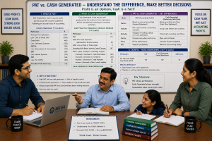 PAT vs cash flow from operating activities